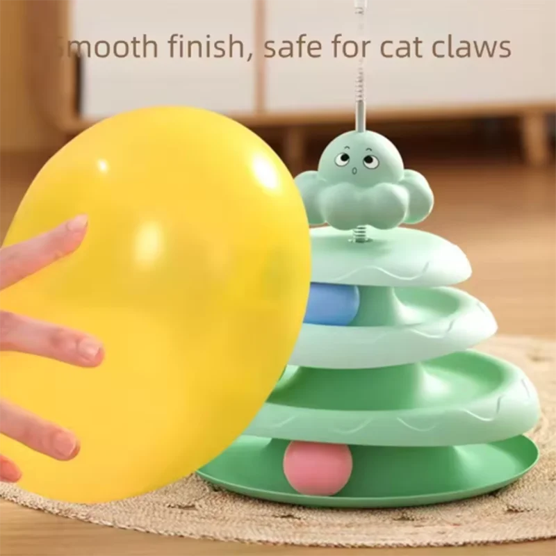 Haustier Dreischichtiger Ball-Katzen-Plattenspieler in Oktopusform, neckender Katzenstab, um Langeweile zu lindern, lustiges Puzzle-Spiel, Heimtierbedarf