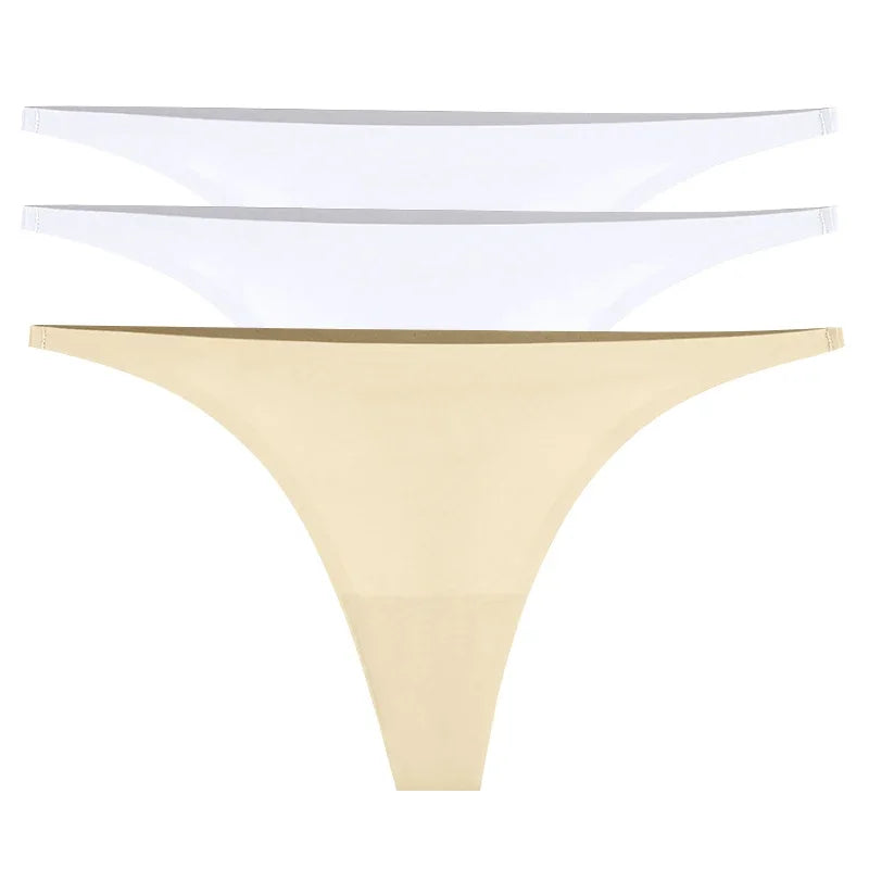 1/3/6Pcs Eis Seide Nahtlose Tangas Höschen für Frauen Sexy V-Taille G-String Bikini Weibliche weiche Atmungsaktive Unterwäsche