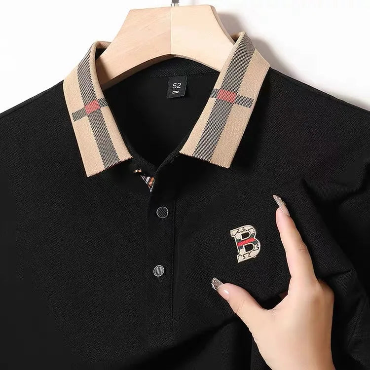 Bestseller Marke Sommer Neu 100% Reine Baumwolle Komfortables Poloshirt Modisches Herren-Klassiker mit Buchstaben-Emblem Lässiges Kurzarm-Shirt