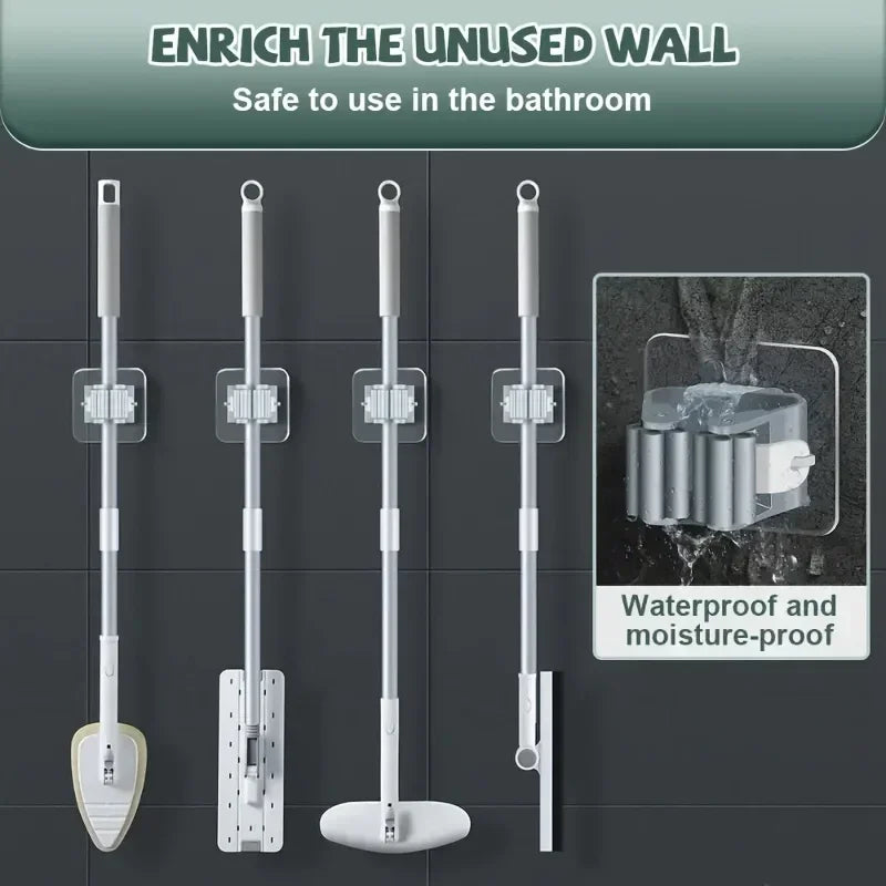 Wand Besen Haken Küche Zubehör Selbst-klebe Mopp Halter Besen Ständer Wand Montiert Shampoo Halter Kehr Pinsel Haken