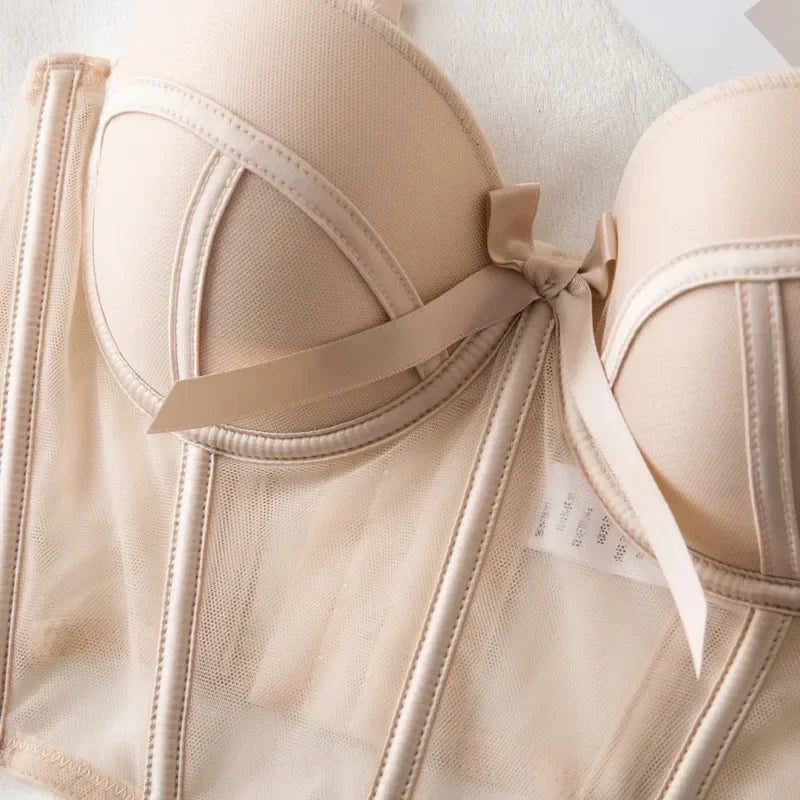 Spitze Bh Sexy Mesh Unterwäsche Frauen Aushöhlen Form Halbe Tasse Weiche Bralette Anti-sag Push-Up Bogen Verdicken frauen Unterwäsche Set