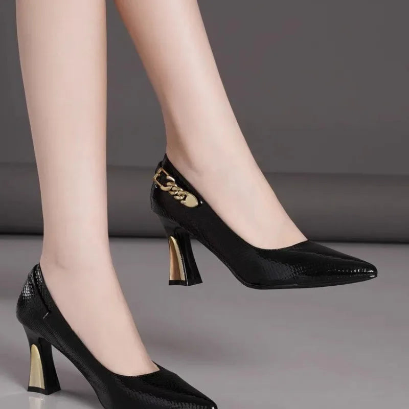 Basic Wine Snakeskin Leather Damenschuhe Stiletto High Heels Spitze Zehenpartie Damenpumps Hochzeiten Party Größe 33-42 Schuhe Frau