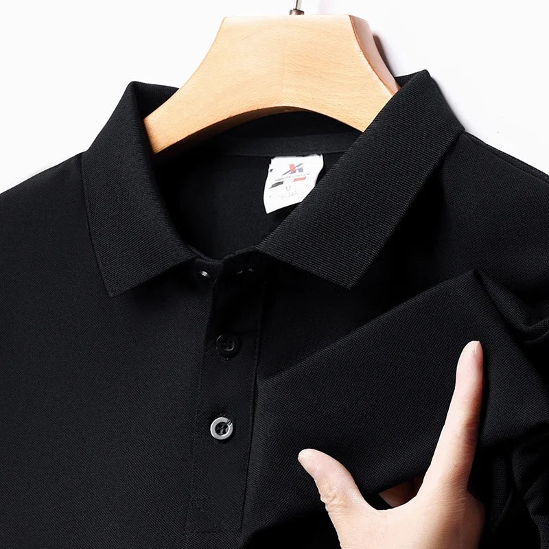 Neues, modisches, solides Kurzarm-Poloshirt für Herren, Sommer, atmungsaktiv, bequem