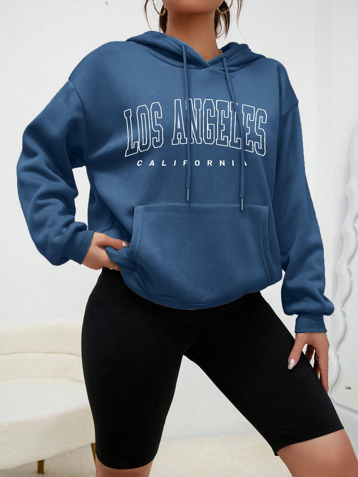 Los Angeles Kunst Brief Design Frauen Plus Größe Hoodies Amerikanischen Stil Casual Hoody Herbst Hip Hop Hoodie Frau Fleece Kleidung