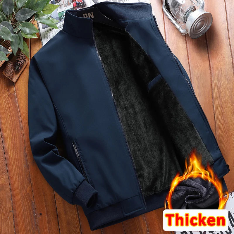 Dicke Fleece Warme Herren Winterjacke Winddicht Herren Wintermantel Fleece Blazer Herren Herbst Windschutz Casual Business Mantel L-3XL