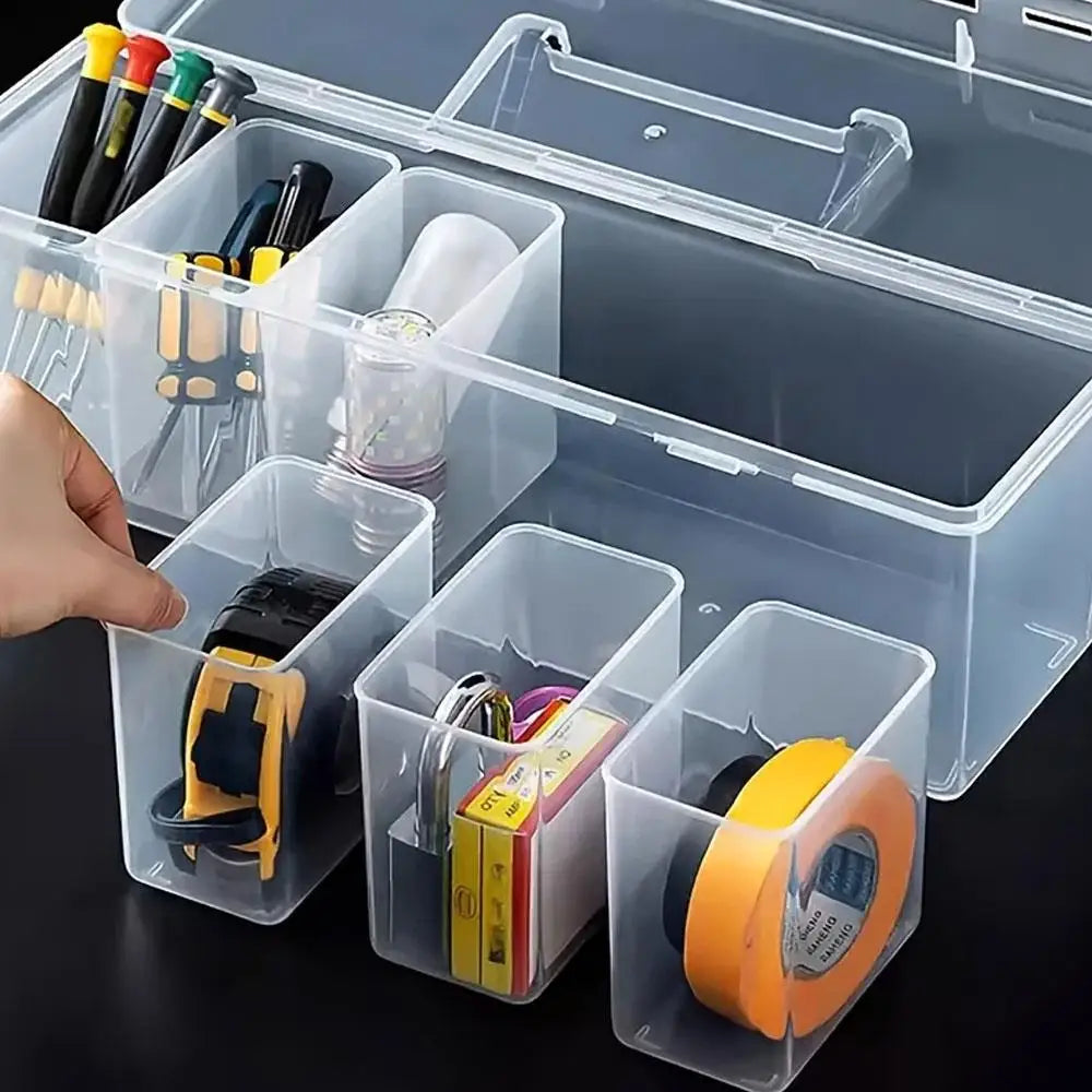7-teiliges Werkzeug-Aufbewahrungsbox-Set mit 6 abnehmbaren Innenbehältern, tragbarer Werkzeug-Organizer, Kunststoff-Organizer für Hardware-Zubehör