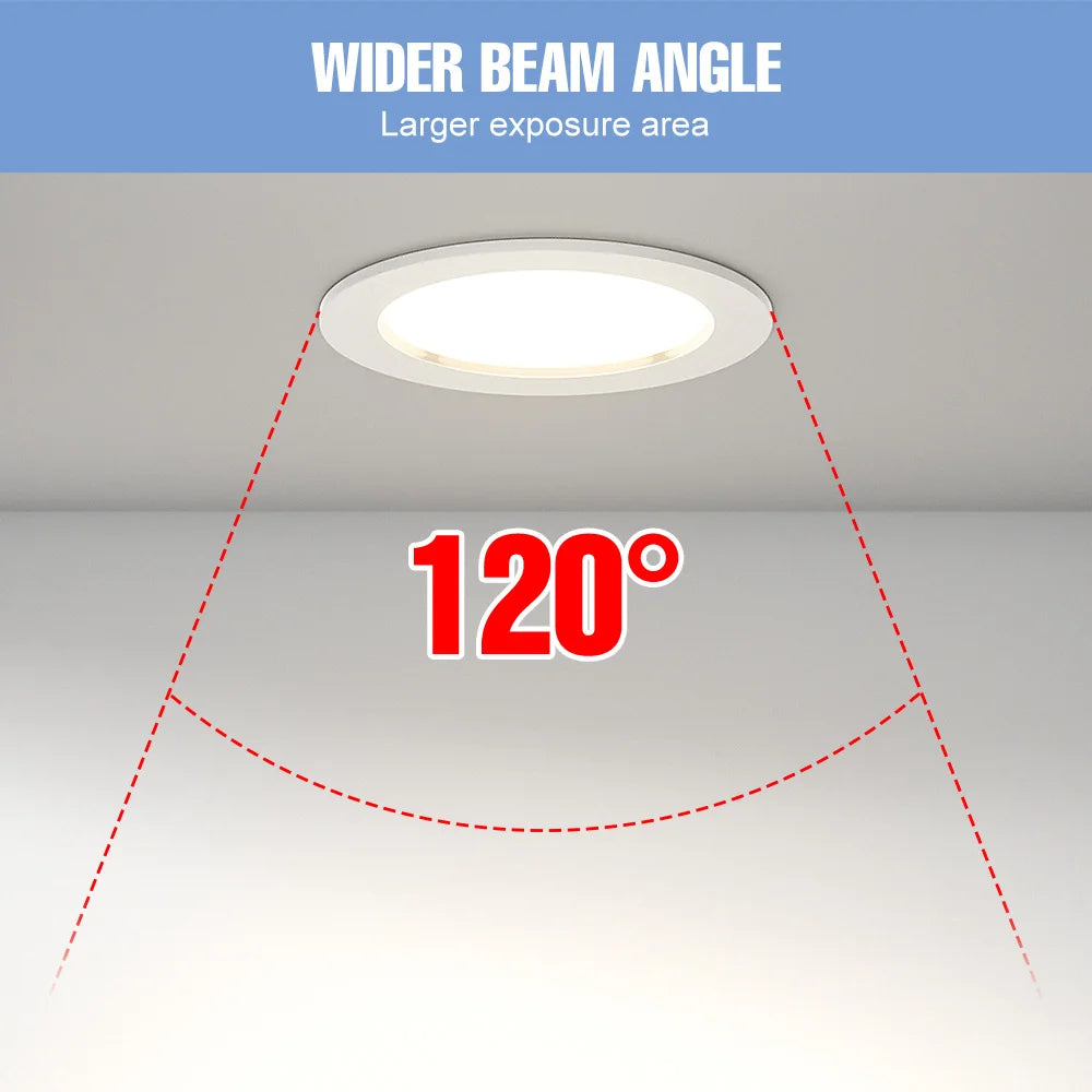 25W LED-Downlight, runde Deckenleuchte, AC220V, für Zuhause, Balkon, Foyer, Arbeitszimmer, Flur, sanfte Beleuchtung, kein Flimmern, kaltweiß