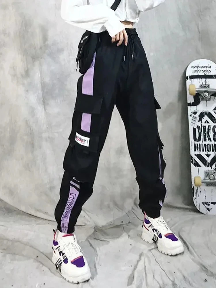 Cargo Hosen Für Frauen Farbe Passenden Knöchel Banded Skateboard Hosen Schwarz Jogger Weibliche Jogginghose Plus Größe S-4XL 5XL