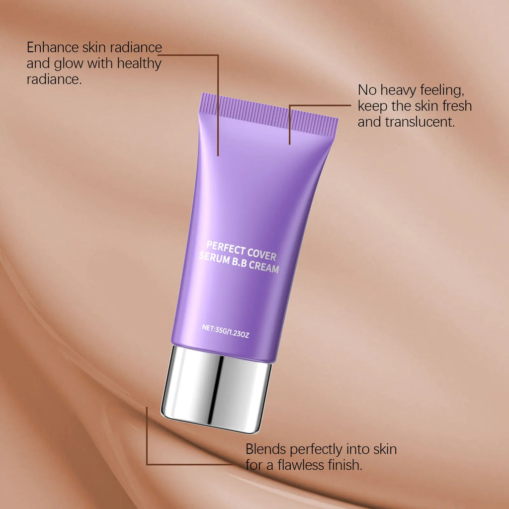 BB Cream Foundation Perfect Cover Concealer Wasserdichter Hyaluronsäure Farbkorrigierende CC-Creme Aufhellende Basis-Make-up-Grundierung