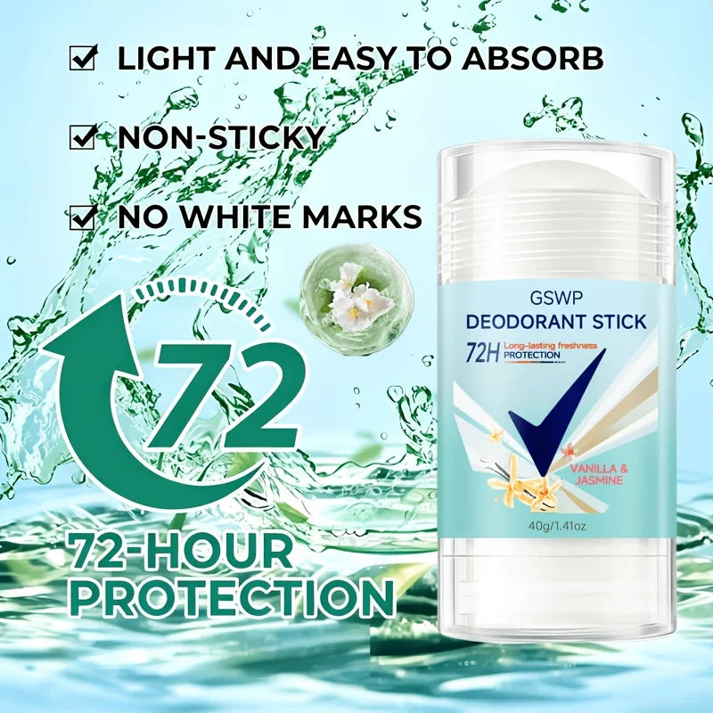 GSWP Vanille & Jasmin Deodorant Stick, 72-Stunden Langanhaltende Frische, Geeignet für den Ganzen Körper. 40g/80g