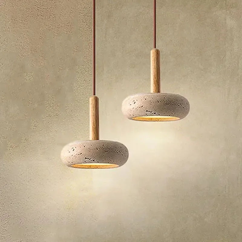 2024 neue, heiß verkaufte Pendelleuchten, Wabi Sabi, kreisförmiger gelber Stein, kommerzielle Heimdekoration, Restaurantzimmer, LED-Droplight