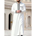 Eid Al Fitr Herren Langes Gewand Traditionelles Nahöstliches Muslimisches Lässiges Locker Sitzendes Hochwertiges Elegantes Retro-Kapuzenkleid für Männer