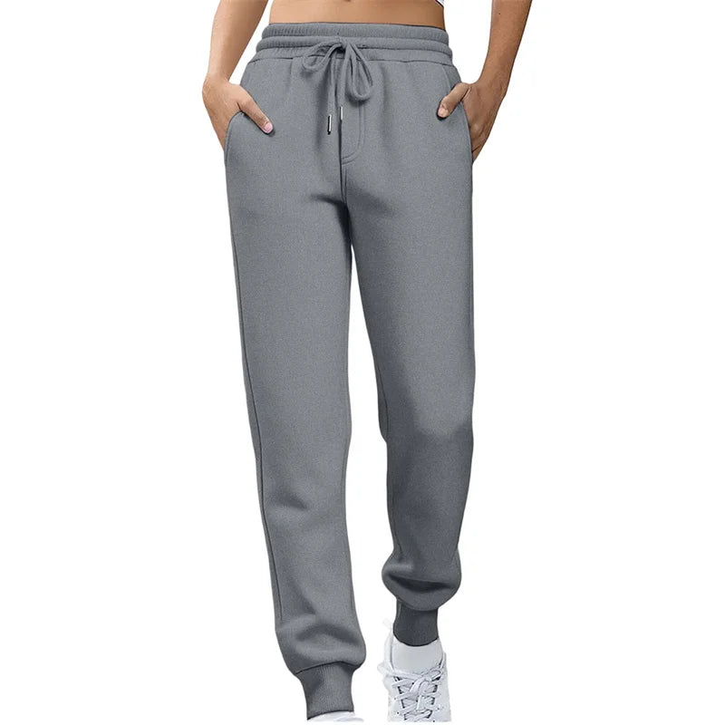 2026 Frühling Herbst Damen Gerade Hosen Mode Einfarbige Hosen mit Kordelzug Große Größen Schlanke Freizeithosen Damen Jogginghosen