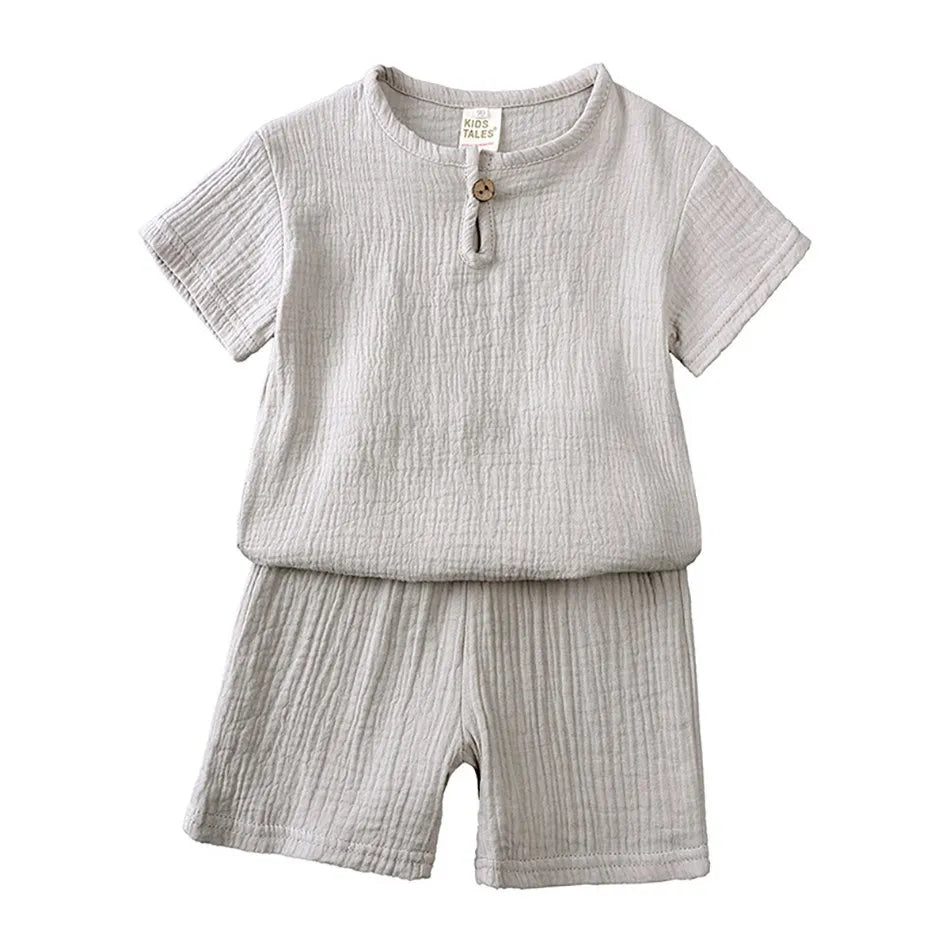 2-8 Jahre Kinder Freizeit anzug Baby Musselin T-Shirt und Shorts Mädchen blau grün weiß Tops und Hosen Sommer 2 Stück Kleidungs set