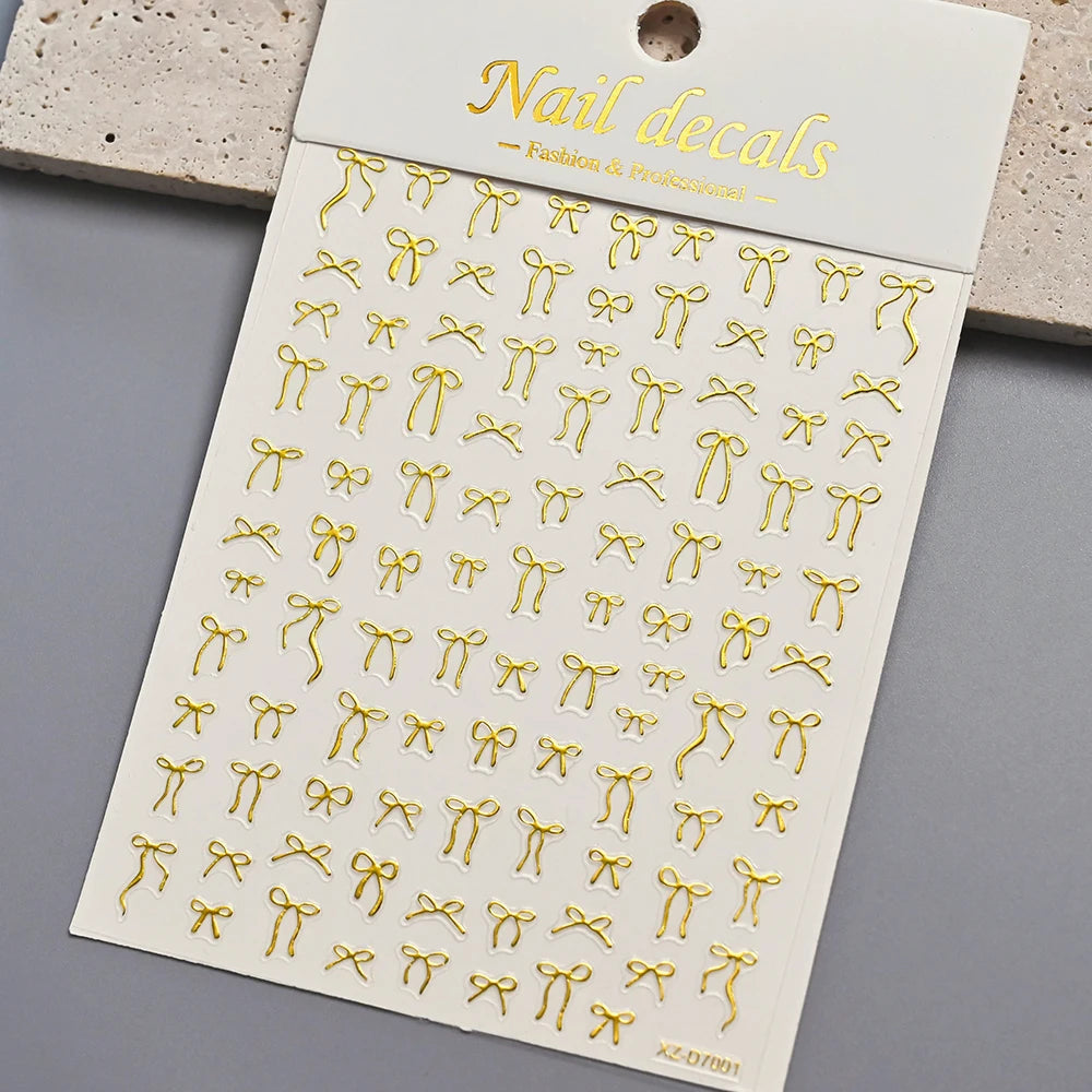 1 Stück 3D Bronzing Gold French Strips LinesNail Art Aufkleber Unregelmäßige Metall French Line Nagelaufkleber Selbstklebendes Nagelzubehör 4