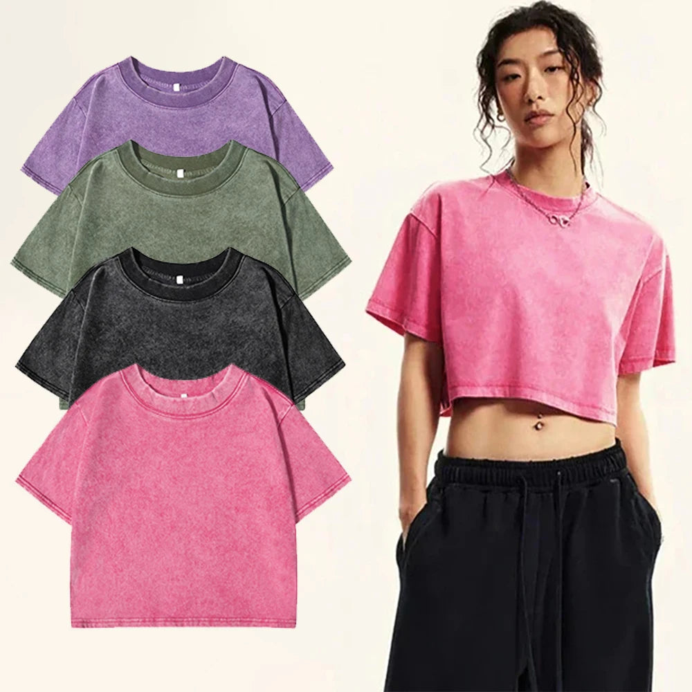 Einfarbiges Slim-Fit T-Shirt für Damen, Modisches Weiches Baumwoll-Shirt mit Strass-Verzierung, Kurzarm, Coole Kleidung für Frauen
