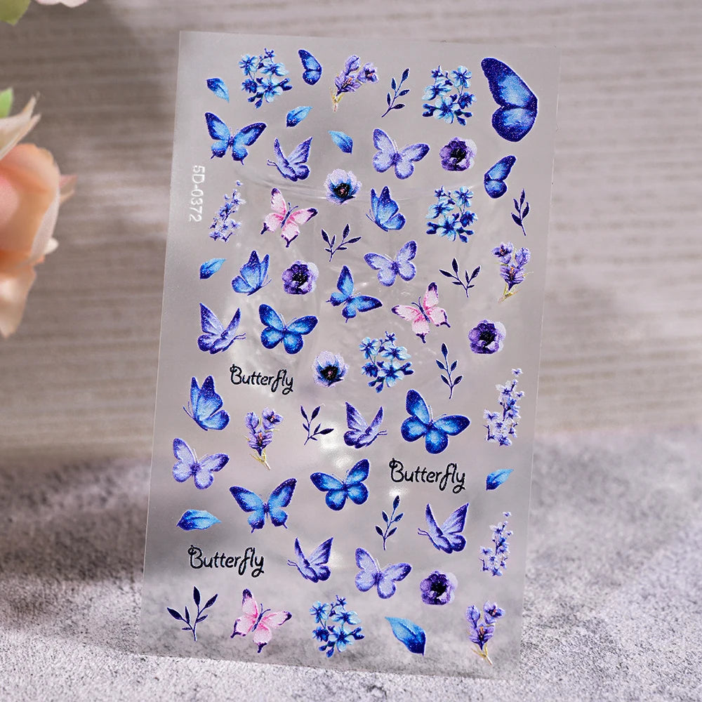 5d exquisite Gänseblümchen Nagel Aufkleber 1 Blatt bunte Blumen Nagel Aufkleber 8*10cm selbst klebende luxuriöse Gänseblümchen Nail Art Aufkleber Dekor 9 #