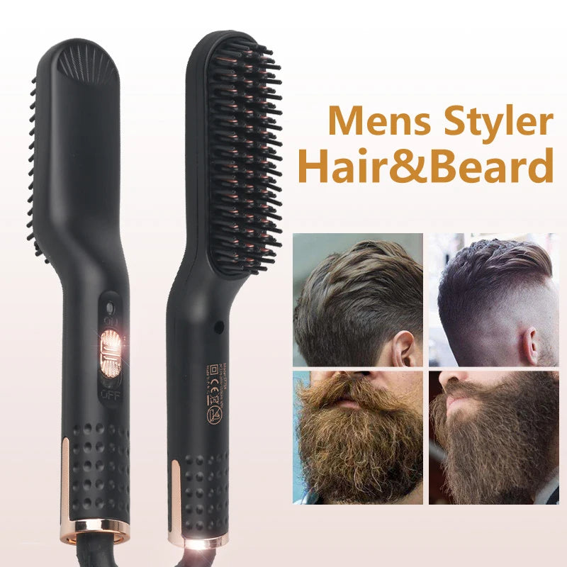 Elektrische Bart Beheizte Bürste Kit Haarglätter Glättung Männer Schnell Styler Bart Kamm Elektrische Kamm Für Haar