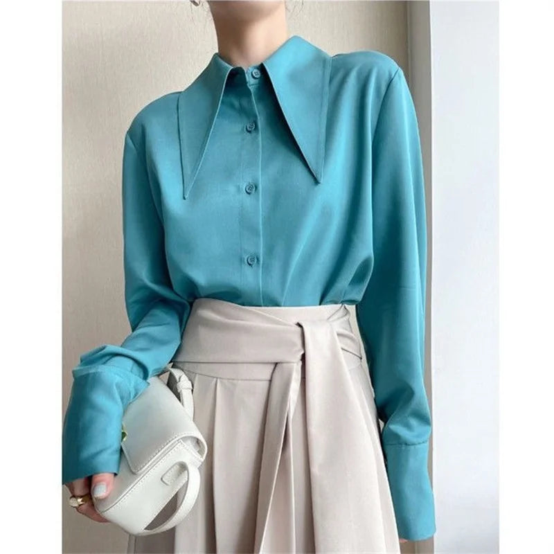 Frau Frühling Herbst Stil Blusen Shirts Dame Casual Langarm Peter Pan Kragen Blusas Tops DF4848