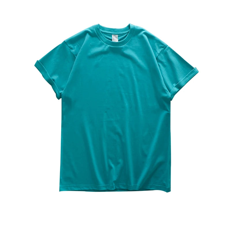 Dukeen 280gsm übergroße schwere T-Shirt für Männer Sommer Kurzarm T-Shirt Baumwolle einfarbig Top lässig T-Shirts ein Stück