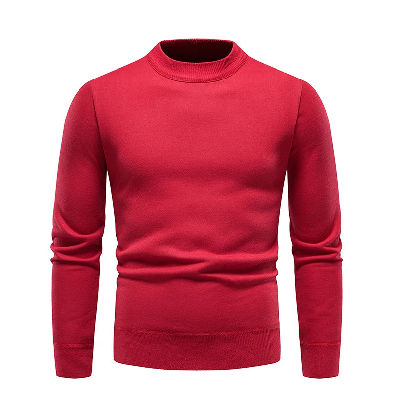 Pullover Männer Herbst Winter Jumper Fleece Verdickt Neue Koreanische Strickwaren Oansatz Solide Weiß Schwarz Kalten Bluse Bottom Shirt Kleidung