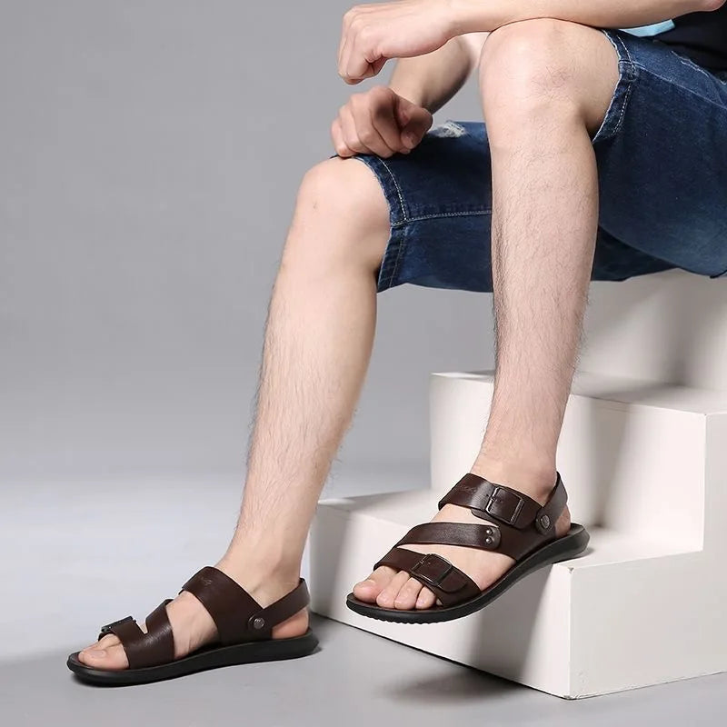 Herren Sommer Mode Komfortable Strandschuhe Dual-Use Slip-On Weiche Sohle Rutschfeste Trendige Sandalen-HX2024