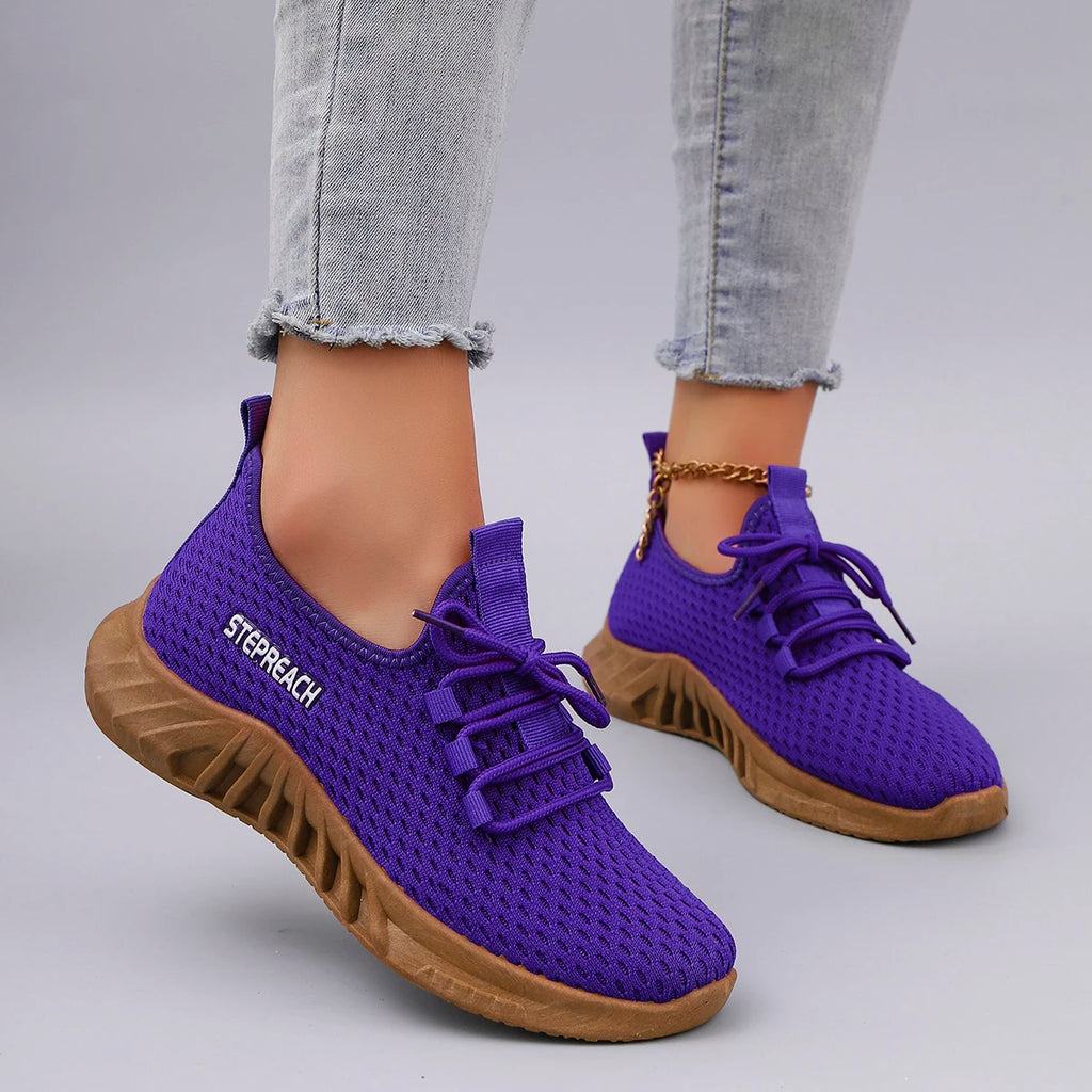 Frühling und Herbst Neue lässige Sportschuhe zum Schnüren für Damen, bequem, atmungsaktiv, leicht, verschleißfest, für Sport und Freizeit
