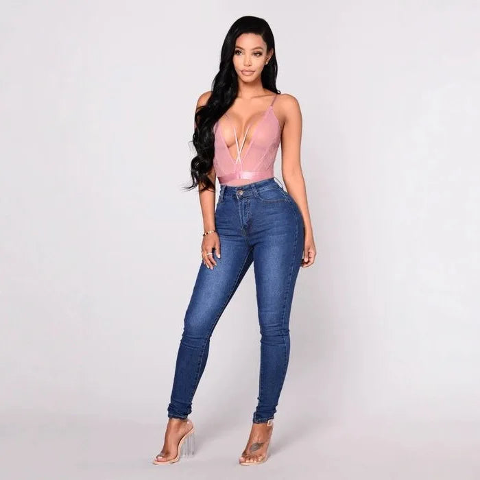 2026 NEUE Damen Skinny Jeans Hosen Vintage Denim Jeans Damen Mode Stretch-Hosen Streetwear Gerades Bein Hüftumschließende Jeans
