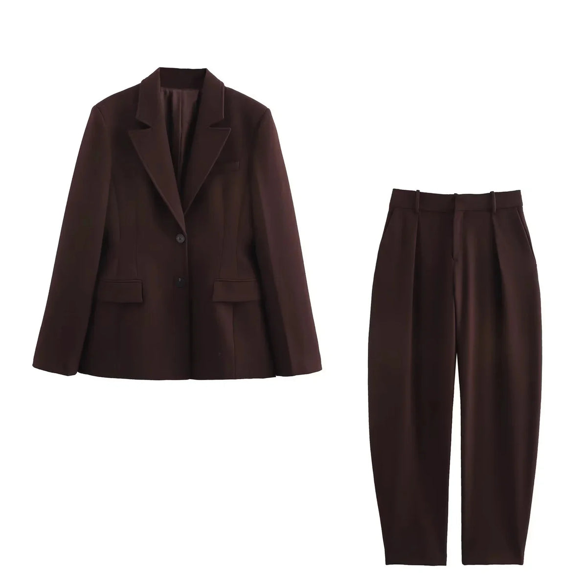 KONDALA 2026 Frühling Sommer Elegante Valentinstagsanzüge Modische Shrug-Jacken mit Taschen Elegante Reißverschlussröcke Schicke Baggy-Hosen