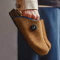 Maden Herren-Slipper im klassischen Vintage-Stil, braune Pantoletten aus Rindswildleder, bequeme Slipper mit dicker Sohle für den Außenbereich im Frühling und Herbst