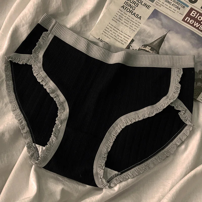 3 Teile/satz Baumwolle Höschen Mid-Taille frauen Unterwäsche Weibliche Atmungsaktive Unterhose Mädchen Einfarbig Briefs Kurze Sexy Dessous