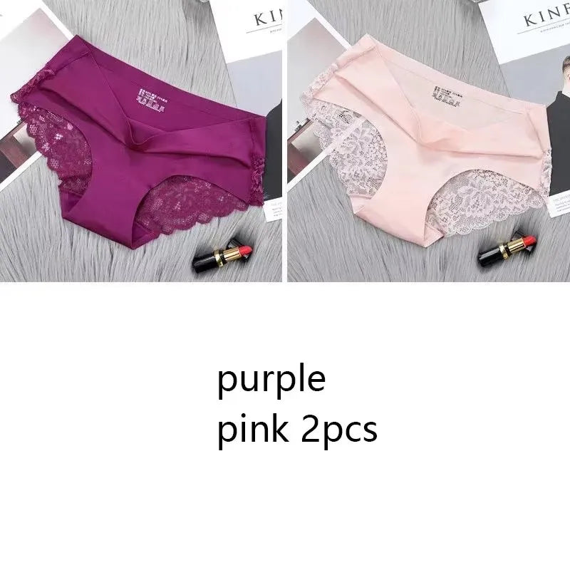 1/2/3Pcs Nahtlose WomenComfort Spitze Slip Aushöhlen Höschen Set Unterwäsche Low Rise Weibliche Sport Panty weiche Dame Dessous Sexy
