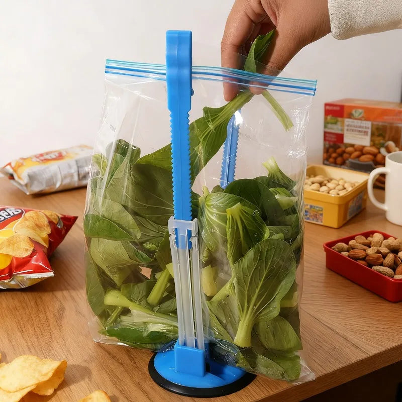 5/1 Stück Baggy Rack verstellbarer Gefrierbeutelhalter zum Befüllen ohne Lebensmittel verschüttete Küche Anti-Rutsch-Aufbewahrungsbeutel Öffnerhalter