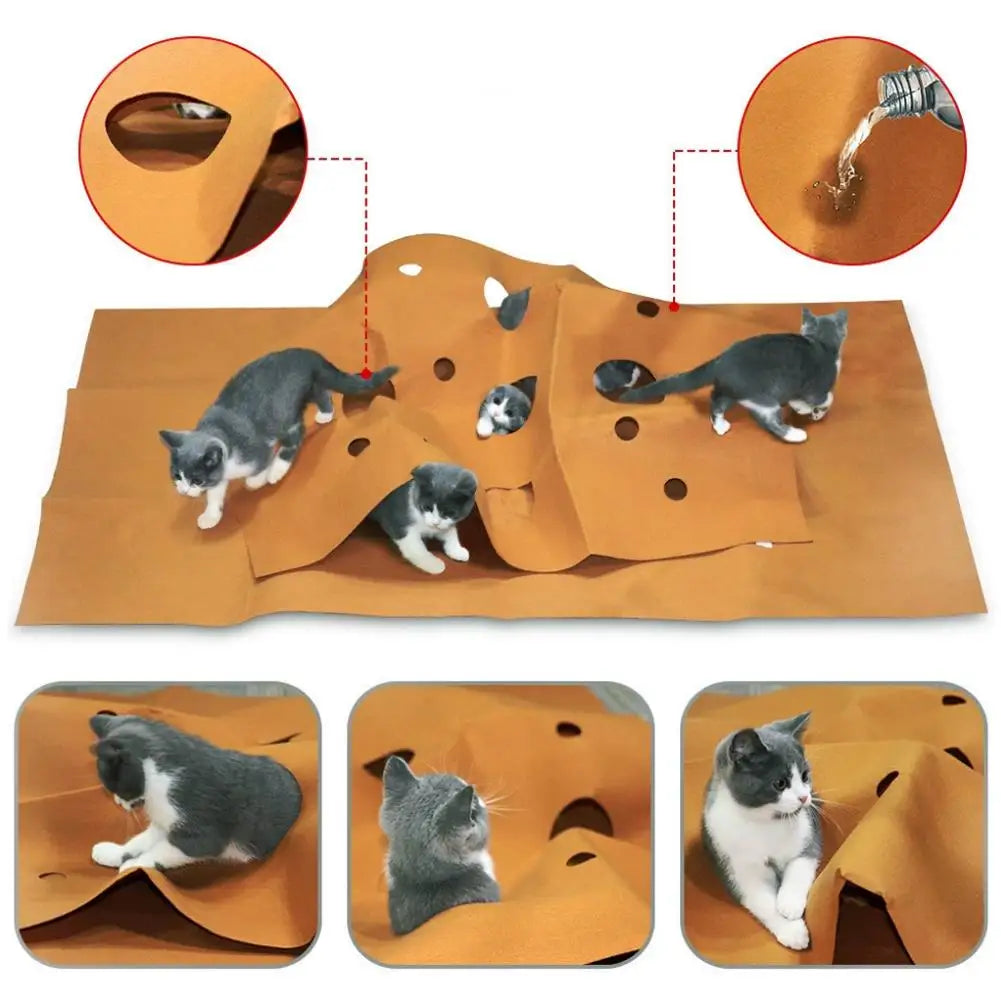 120*90 cm Pet Liefert Faltbare Katze Spiel Decke Tunnel Haustier Spielen Matte Agility Training Pad Katze Spielzeug kauen Matte Graben Katze Liefert