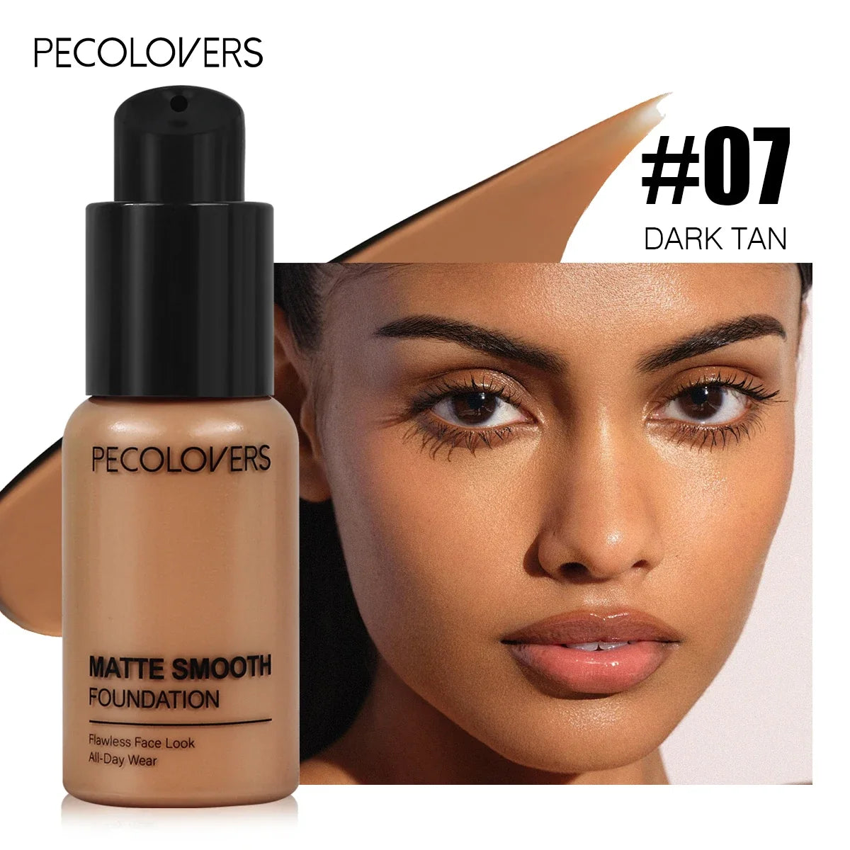 1PC Flawless Liquid Foundation – Vollständige Abdeckung, matt, wasserfest, verbirgt Hautunreinheiten, verschiedene Farbtöne