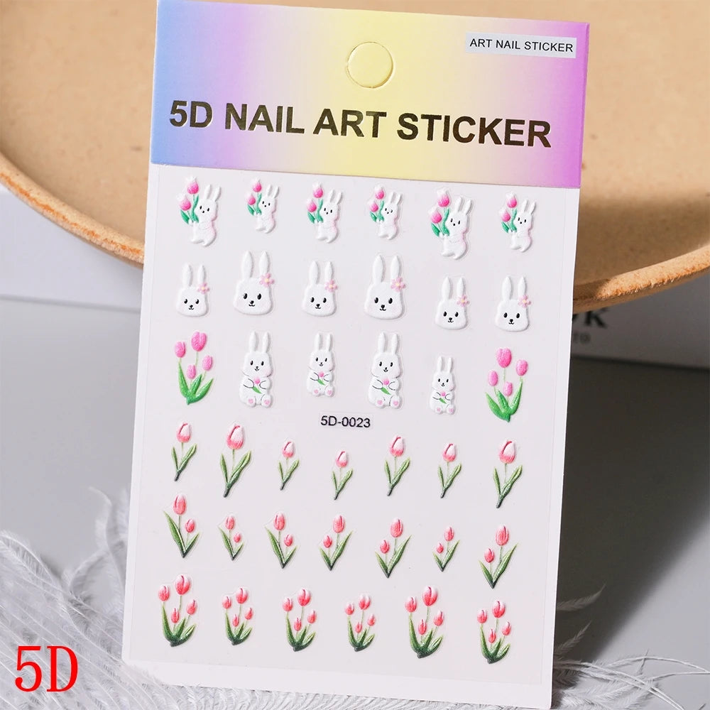 1Pc 3D Cartoon Nette Katze Nagel Kindliche Aufkleber Nette Kitty Welpen Hund Selbstklebende Nail art Haustier Tiere Maniküre schöne Aufkleber *