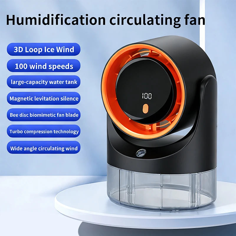Mini-Elektroventilator mit Einloch-Sprühfunktion, Klimaanlage, Kühlung, Tischventilator, Befeuchtung, Zirkulationsventilator, 360° °   Einstellbar