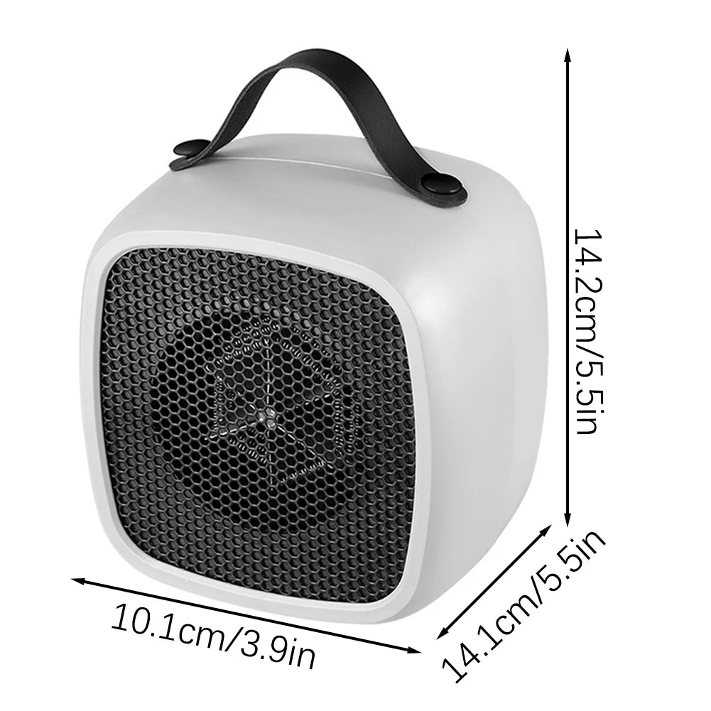 Tragbare Mini-Heizungen für den Haushalt, Desktop-Stummschaltung, schnelle Erwärmung, Wärmerventilator, 500 W, PTC-Keramik-Warmluftheizungen für Innenbüro, Winter