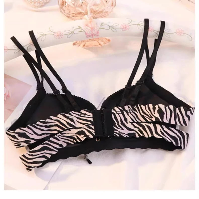 Sexy, verdicktes Push-up-BH-Set für Damen, kabelloser Komfort-BH mit verstellbarem Kordelzug, gepolsterte Bralette, schöner Rücken, elegante Dessous
