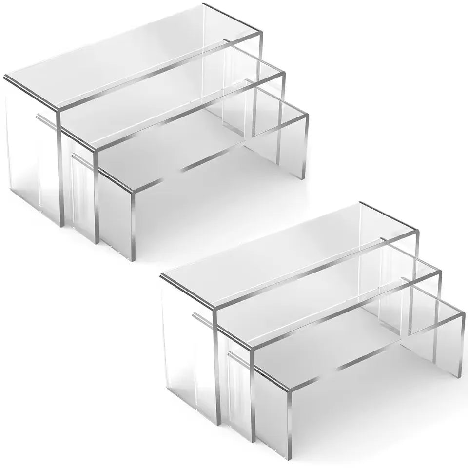 3/6/9/12 Stück Klarer Acryl-Ausstellungsständer Kosmetiktasche Schmuck Vitrine Getränkehalter für Zuhause Shop Statue Modell Keramik Display Riser