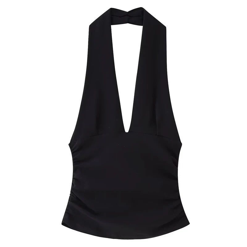 Zweiteiliges Set für Damen, sexy, rückenfrei, Neckholder-Top, Sommer-Set, Frau, Schlitz, hoher Taillenrock, elegantes Damen-2-teiliges Set, 2025