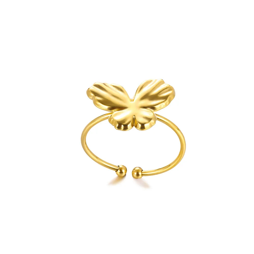 Minimalistische offene Schlangenringe aus Edelstahl, goldfarben, herzförmig, verstellbare Ringe, klassischer Partyschmuck, kostenloser Versand