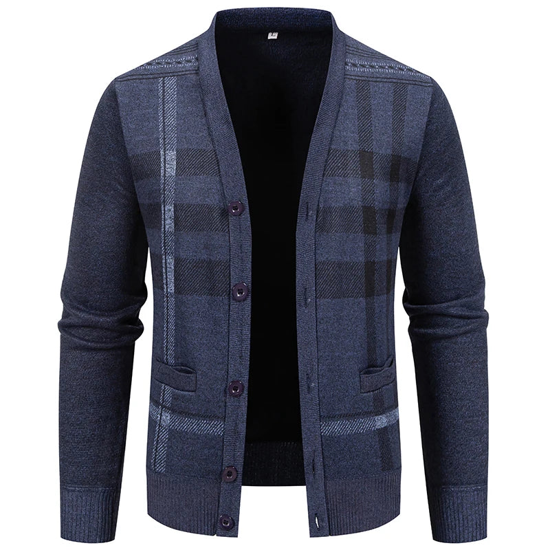 Herren Casual Strickjacken V-Ausschnitt Herren Herbst Winter Kleidung Knopfleiste Cardigans Herren Strickpullover Oberbekleidung