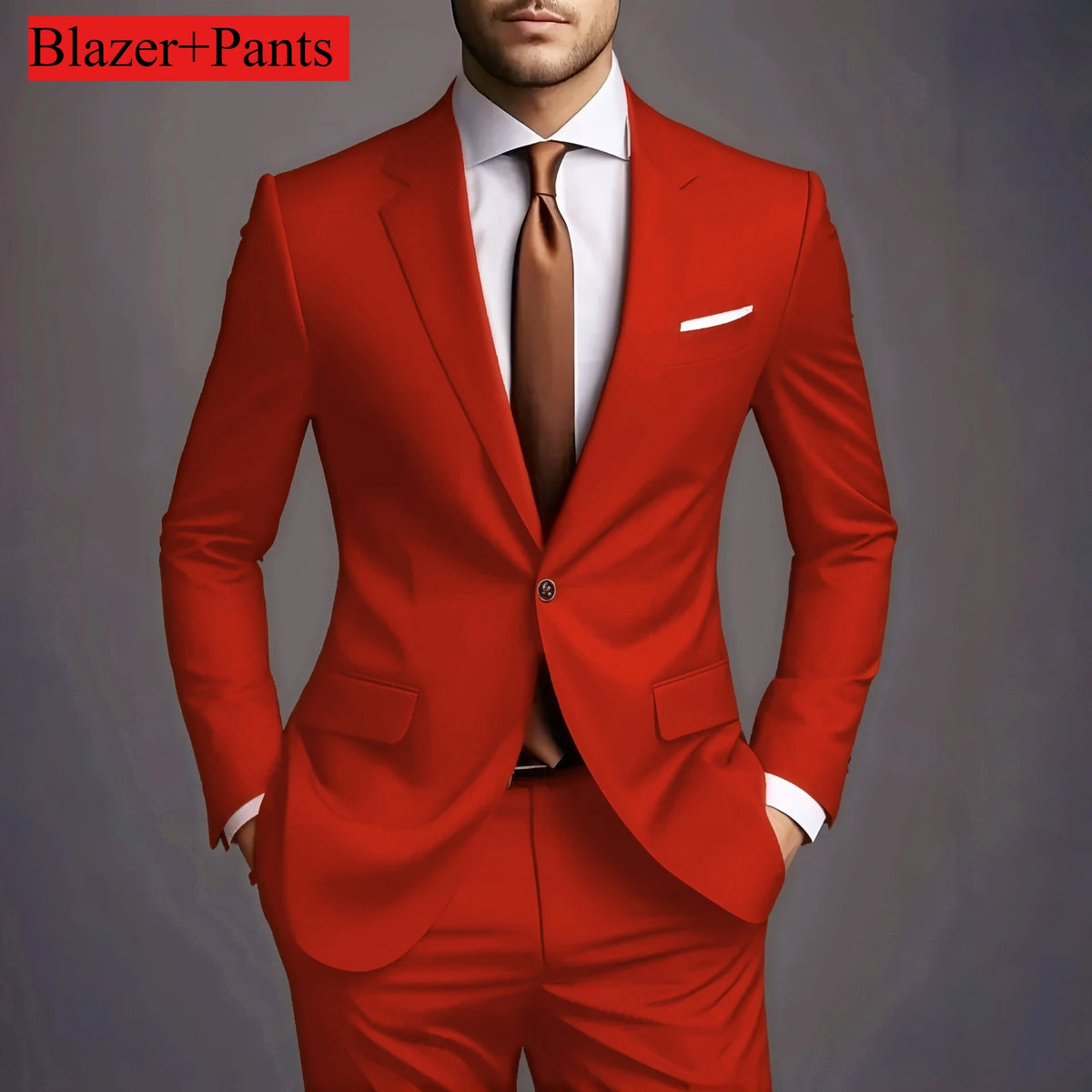 2026 Neue Luxuriöse Elegante Herrenanzüge 2-teiliges Set Modischer Koreanischer Lässiger Slim-Fit Anzug für Gesellschaft, Bräutigam und Hochzeit