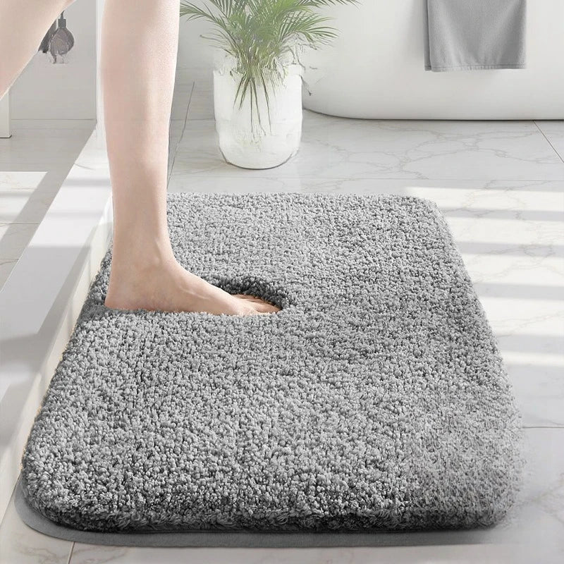 Antibakterielle Wasserabsorbierende Badematte Rutschfester Bodenteppich für Badezimmer Trocknung und Haushalt Fußabwischmatte Einfarbiger Teppich