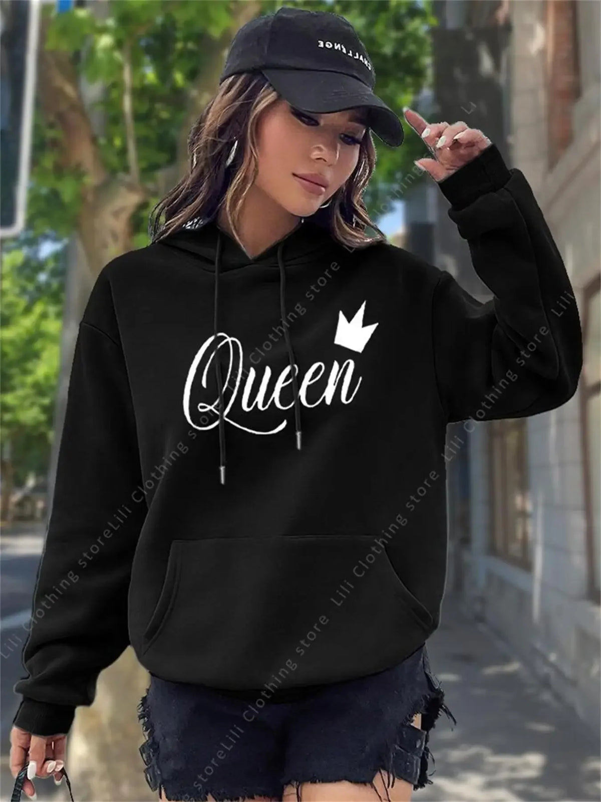 2026 Neue Trendige Hoodies für Damen Oberteile Modische Ästhetische Sweatshirts Y2k Streetwear Rosa Schwarzer Pullover Damen-Hoodies
