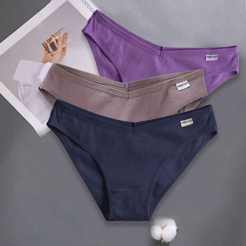 Finetoo 3 teile/satz M-XXL Frauen sexy Baumwolle Höschen Unterwäsche weibliche Unterhosen Frau Slips Baumwolle Höschen Mädchen intimates Dessous