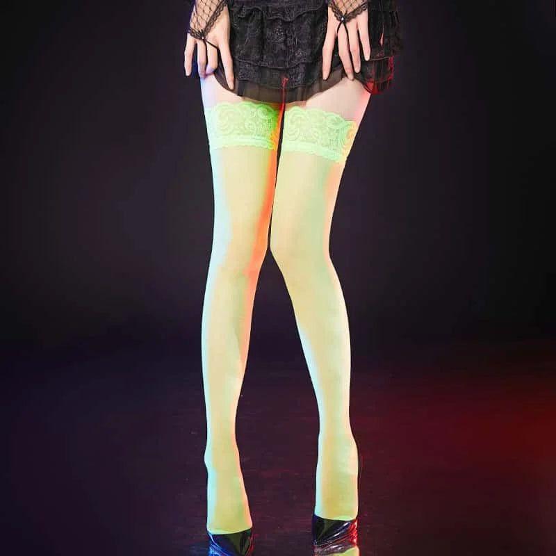 NEWJOINFUN Plus große Größe Spitze Anti-rutsch Strümpfe Frauen Sexy Oberschenkel Hohe Knie Ultra-dünne Fishnet Lange Socken schwarz Strumpf XXXL