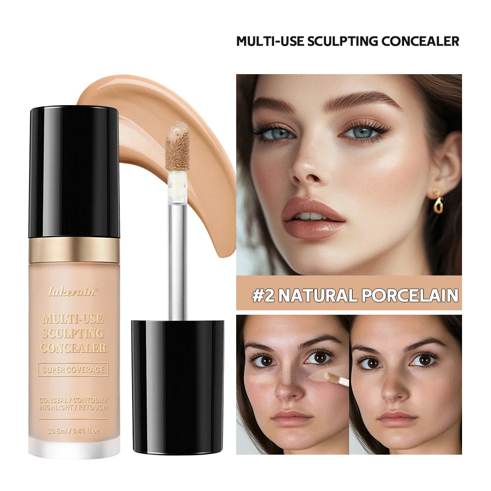Super Concealer für Gesichtsbedeckung, 5 Farben, Highlight-Kontur-Retouch, vielseitig einsetzbar, super deckend, feuchtigkeitsspendend, kostenlose Ölformel-Make-up