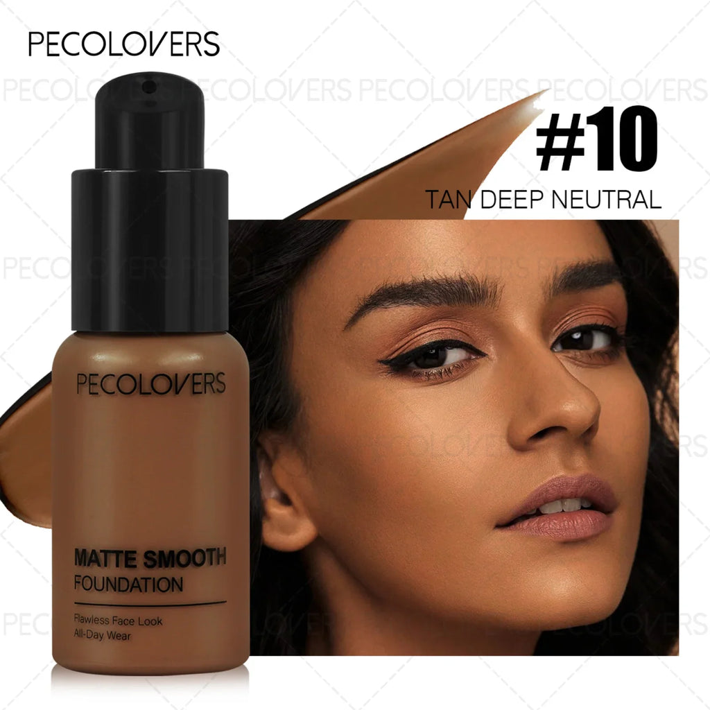 1PC Flawless Liquid Foundation – Vollständige Abdeckung, matt, wasserfest, verbirgt Hautunreinheiten, verschiedene Farbtöne